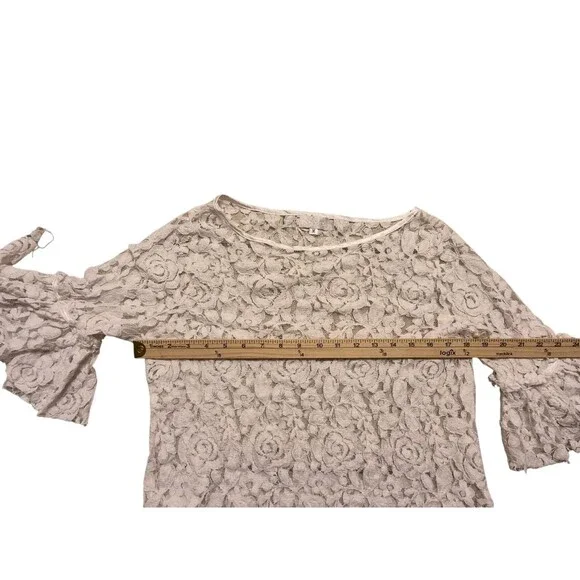 VTG Adore M Top Sheer Roses Floral Ruffle Romantic Grunge 90's Y2K - Picture 5 of 6